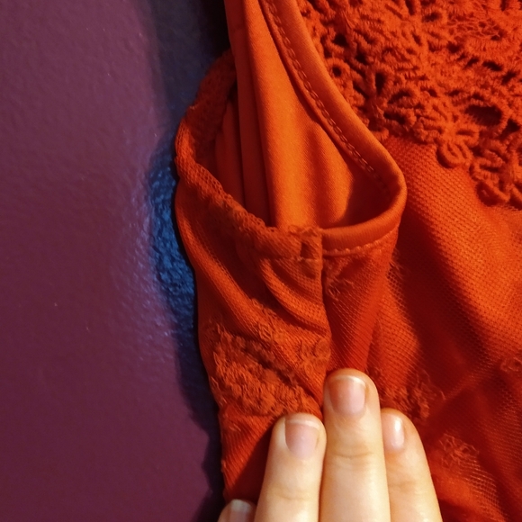 Large Rust Boho Lace Dress - Picture 11 of 15